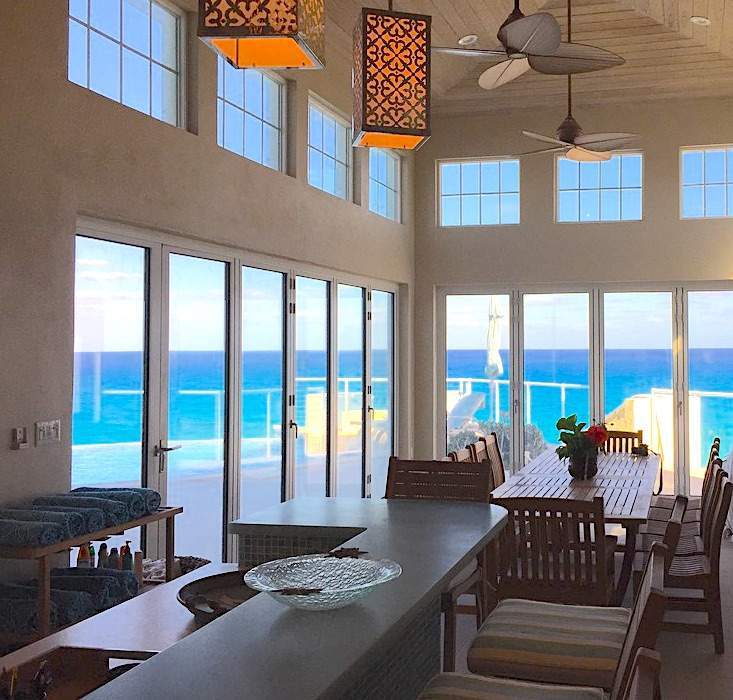 View of ocean from dining area