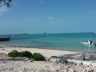 Beachfront with boat on mooring